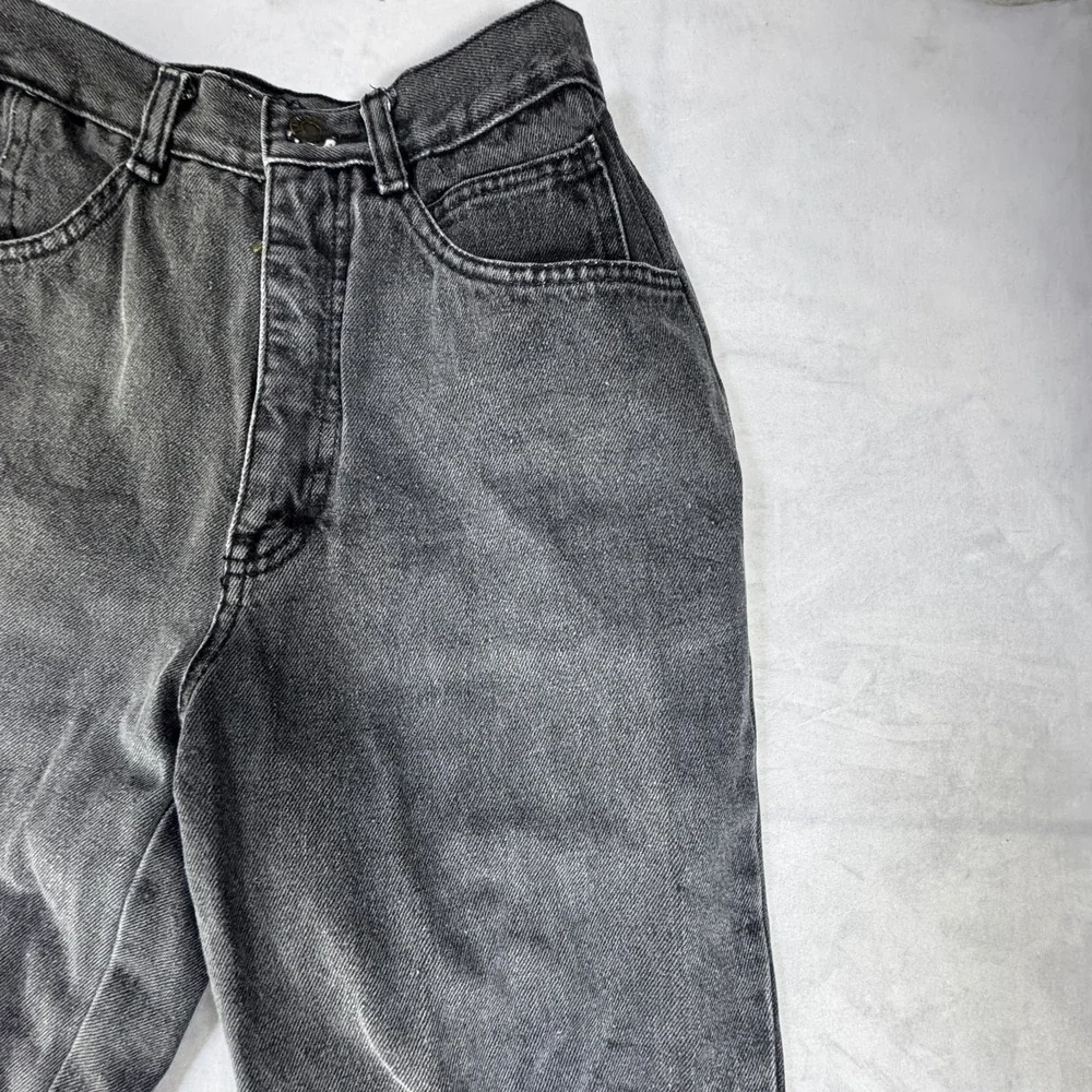 Vintage 80s Filippo Totti Womens Mom Jeans Charcoal Gray Denim Ankle Zip‎ 3/4